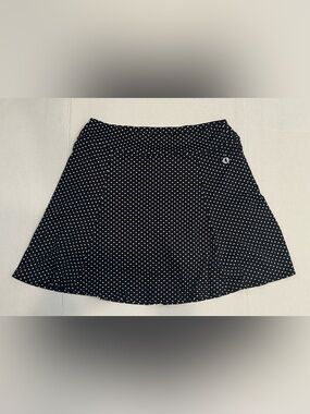 Dona Jo Size XL Black White Polka Dot Athletic Skort Built-In Shorts Pickleball